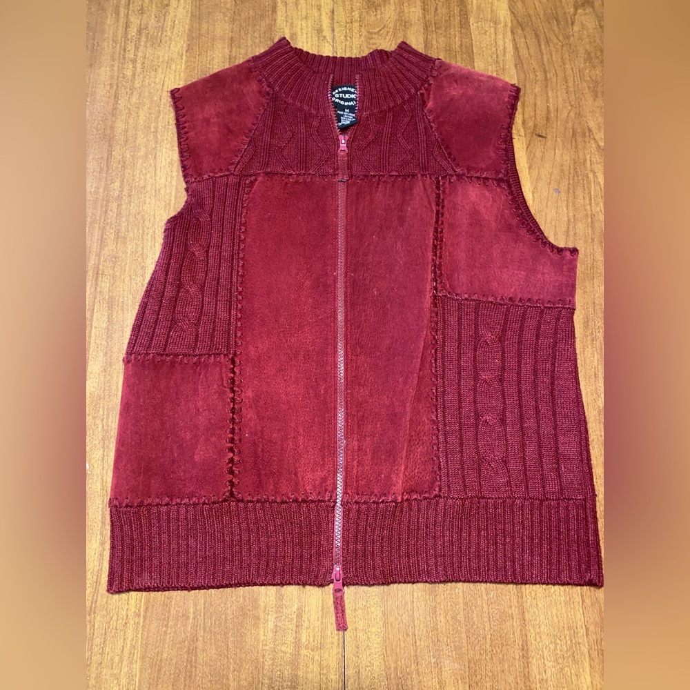 Designer Studio Red Knit Vest